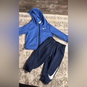 Nike Kids Royal Blue Hoodie and Navy Joggers Set
